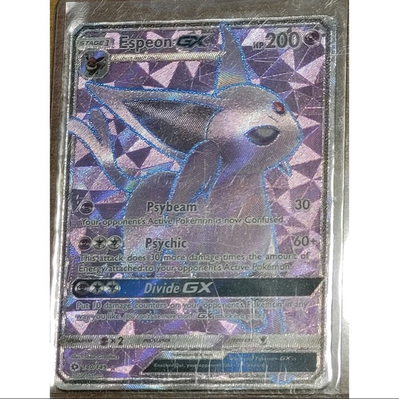 set of 2 Pokemon Sun & Moon Hidden Fates Espeon GX 152/149 and 140/149 - Picture 2 of 2